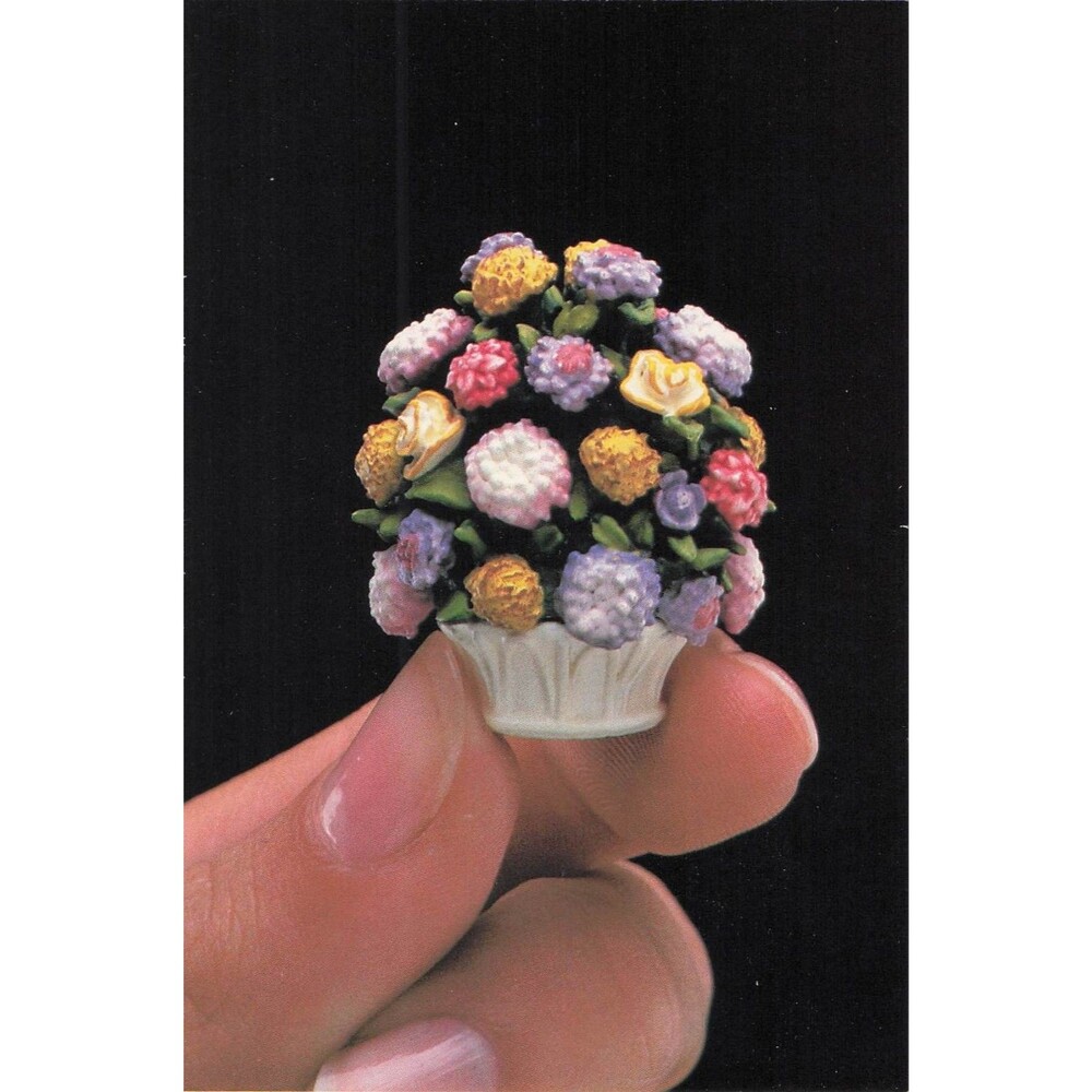 1985 Goebel Miniatures Reply Postcard Floral Bouquet Pompadour Olszewski